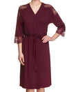 Lauma, Burgundy Viscose Dressing Gown Robe, On Model Front, 29H98