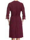 Lauma, Burgundy Viscose Dressing Gown Robe, On Model Back, 29H98