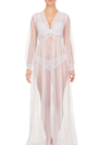 Lauma, White Long Tulle Dressing Gown, On Model Front, 34G98