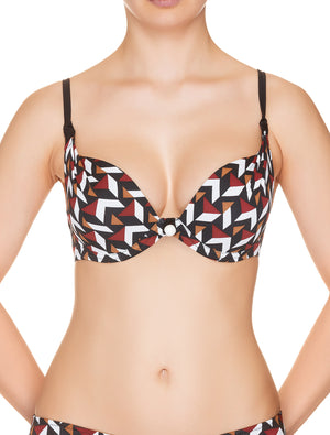 Lauma, Black Push Up Bikini Top, On Model Front, 34H35