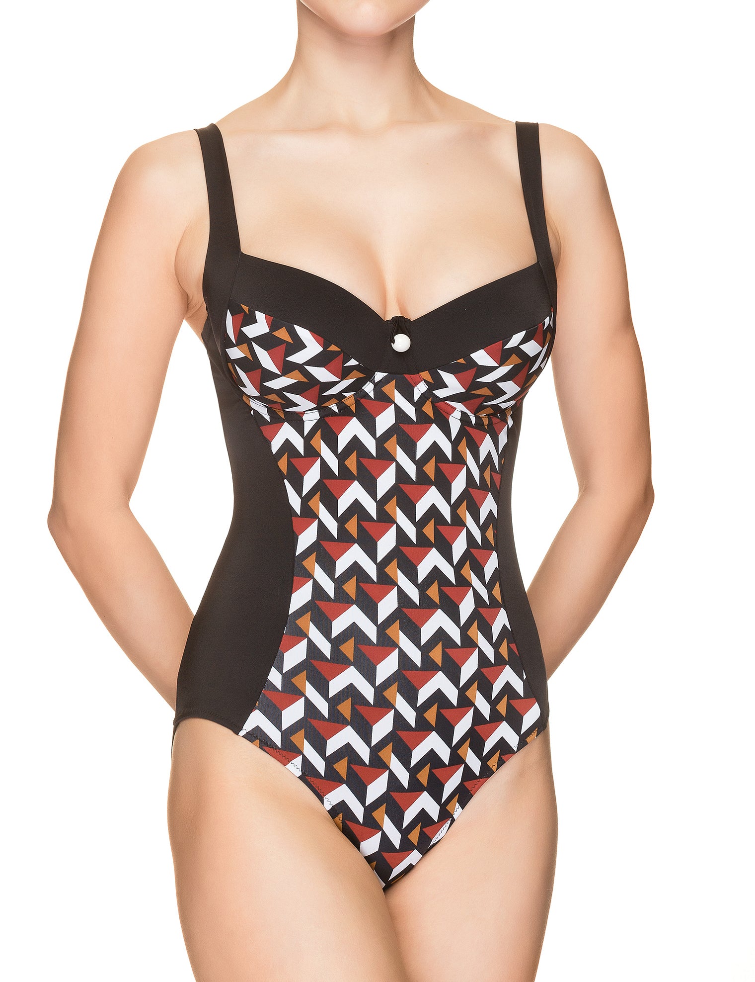 Lauma, Black Swimsuit, On Model Front, 34H80