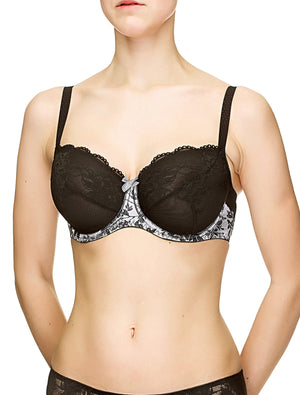 Lauma, Black Underwired Bra, On Model Front, 37J20