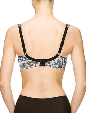Lauma, Black Underwired Satin Bra, On Model Back, 37J22