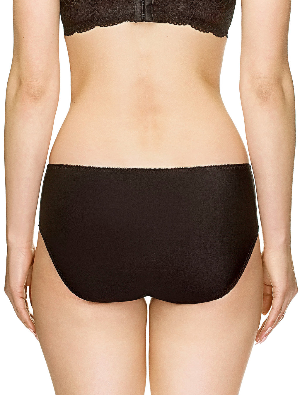 Lauma, Black Mid Waist Panties, On Model Back, 37J50