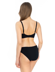 Lauma, Black Wireless Padded Cotton Bra, On Model Back, 38C40 