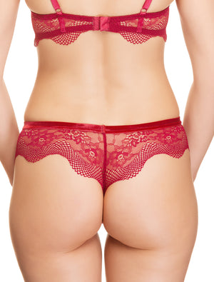 Lauma, Red Lace String Panties, On Model Back, 41H60