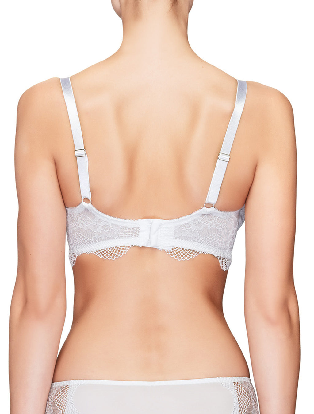 Lauma, White Underwired Soft-cup Bra, On Model Back, 42H20