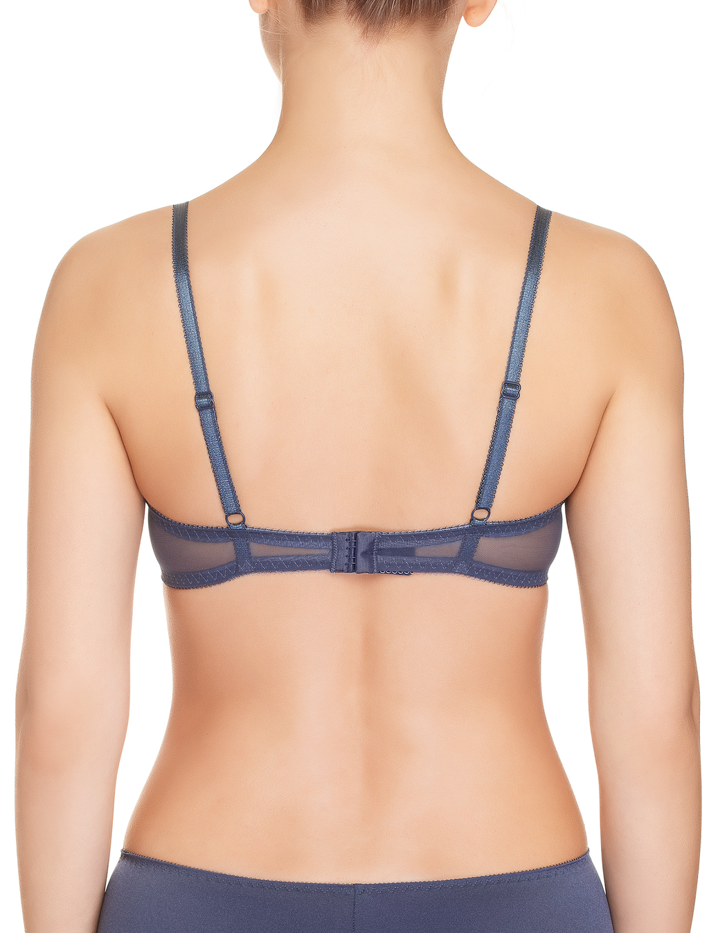 Lauma, Blue Underwired Bra, On Model Back, 44H22