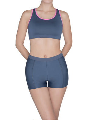 Lauma, Grey Short Tank Top, On Model Front, 49D90