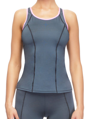 Lauma, Grey Sports Tank Top, On Model Front, 46D94
