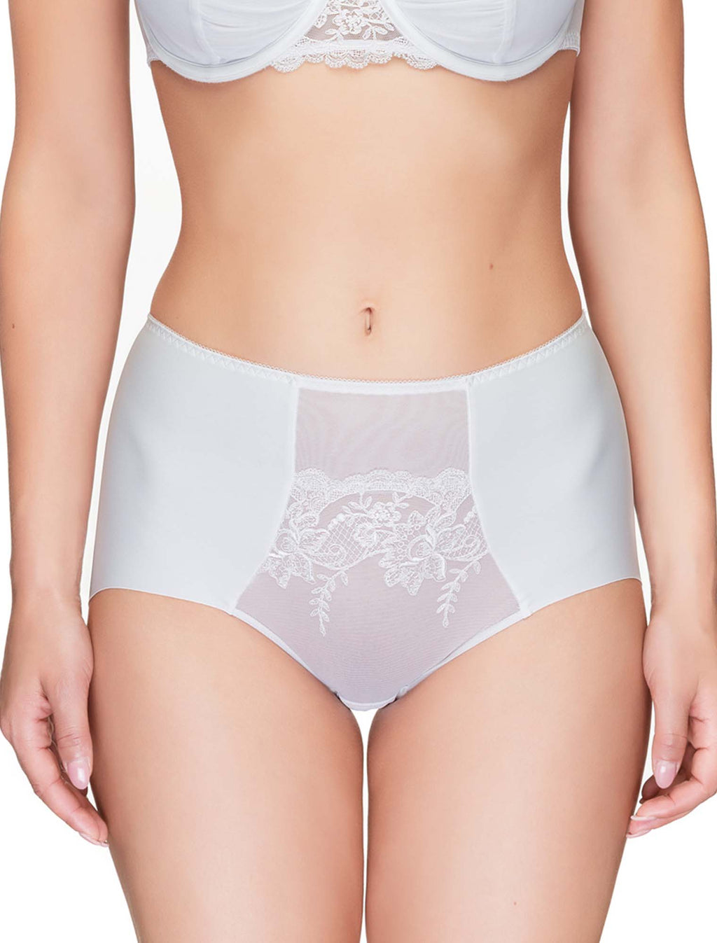 Lauma, White High Waist Panties, On  Model Front, 46H52 