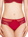 Lauma, Red Lace String Tanga, On Model Front, 47H62
