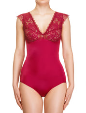 Lauma, Red Lace Bodysuit, On Model Front, 47H80