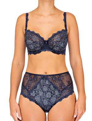 Lauma, Blue Underwired Non-padded Bra, On Model Front, 48F20