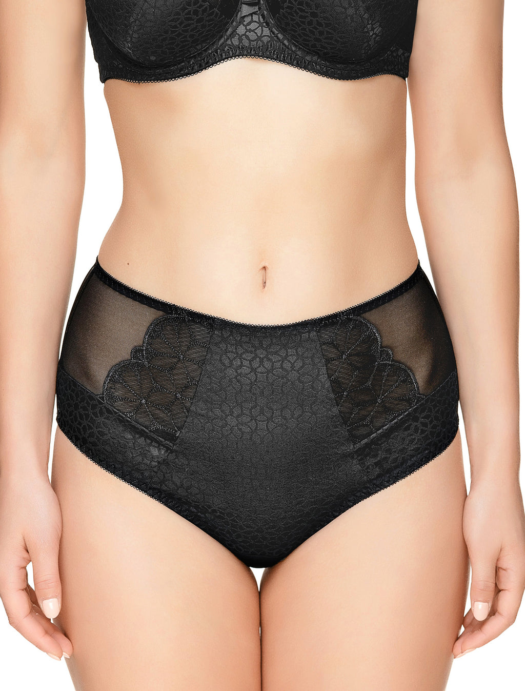 Lauma, Black High Waist Panties, On Model Front, 48J51 
