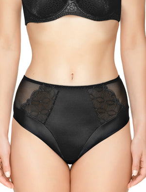 Lauma, Black High Waist Panties, On Model Front, 48J53