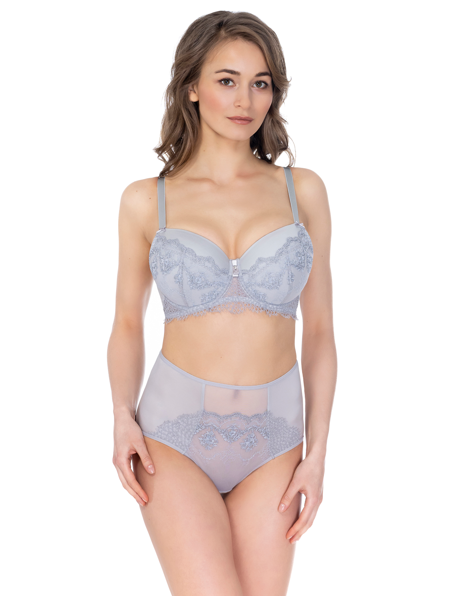 Lauma, Grey High Waist Panties, On Model Front, 49K51 