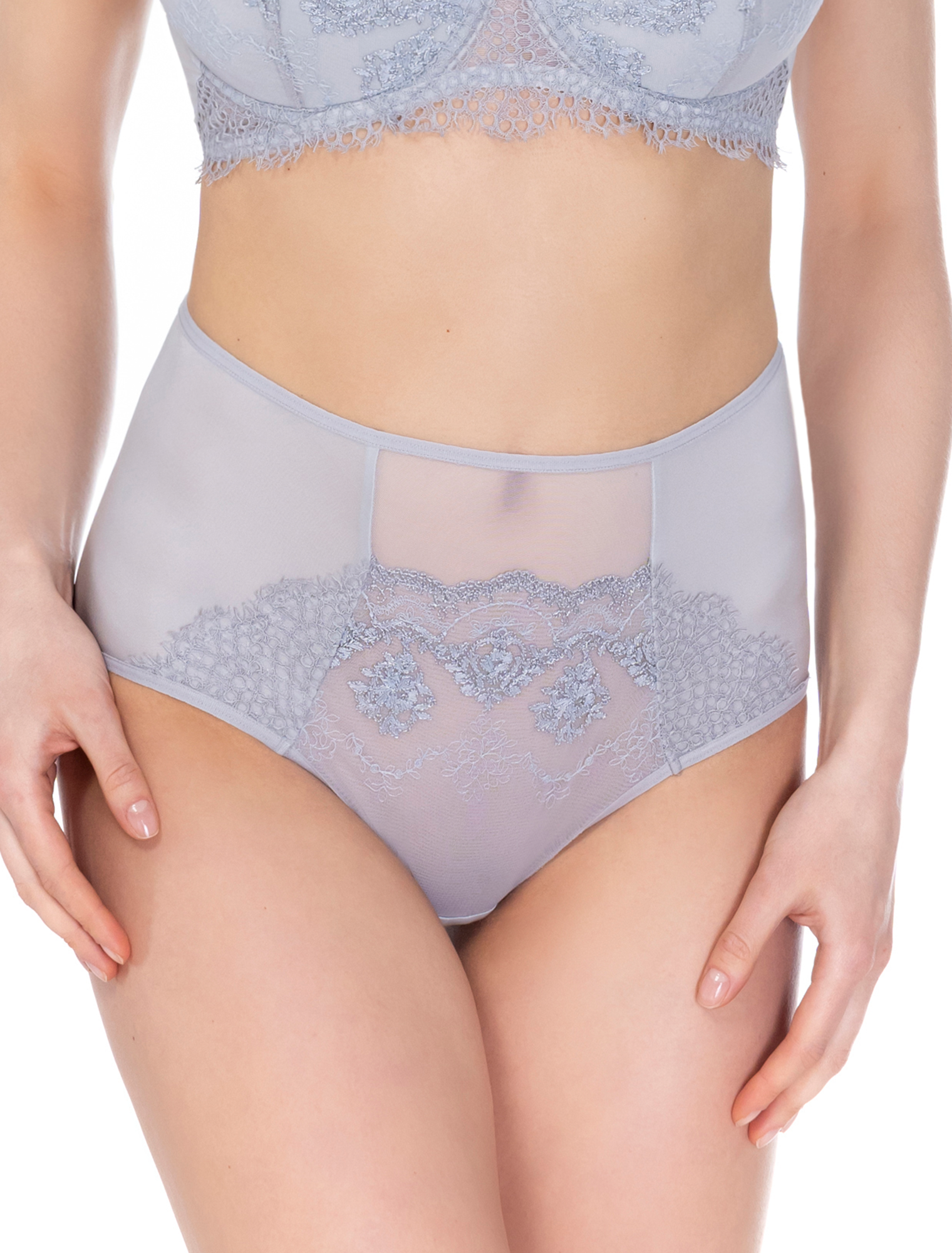 Lauma, Grey High Waist Panties, On Model Front, 49K51 