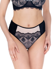 Lauma, Black High Waist Panties, On Model Front, 49K52