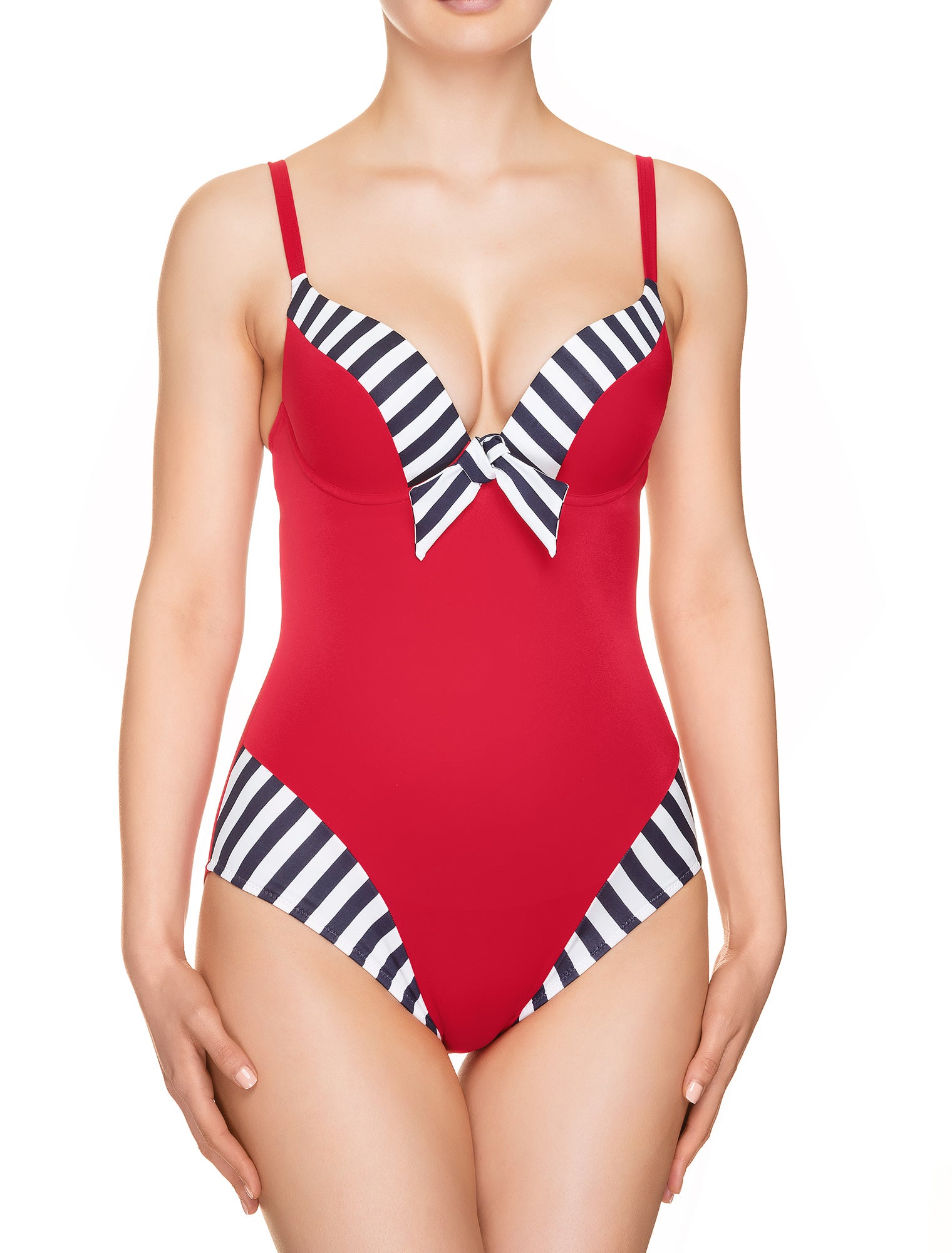 Lauma, Red One Piece Swimsuit, On Model Front, 52H80