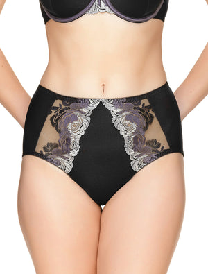 Lauma, Black High Waist Panties, On Model Front, 53J51