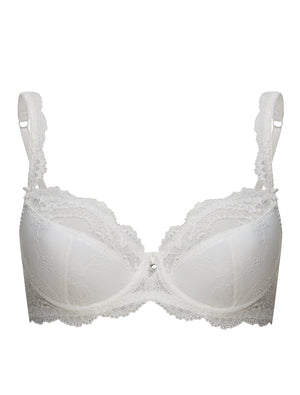 Lauma, Ivory Underwired Lace Bra, On Model Front, 54G40
