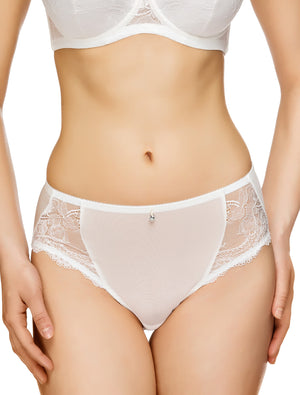 Lauma, Ivory Mid Waist Panties, On Model Front, 54G50