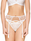 Lauma, White Suspender Belt, On Model Front, 54J05