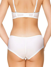Lauma, White Mid waist Shorts, On Model Back, 54J70