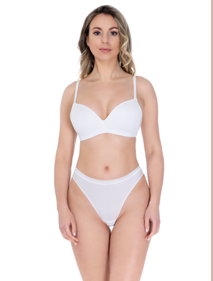 Lauma, White Hi-Cut String Panties, On Model Front, 55K61