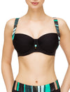 Lauma, Black Swimwear Bikini Top, On Model Front, 75H20