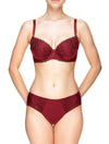 Lauma, Dark Red Mid Waist Panties, On Model Front, 61J50