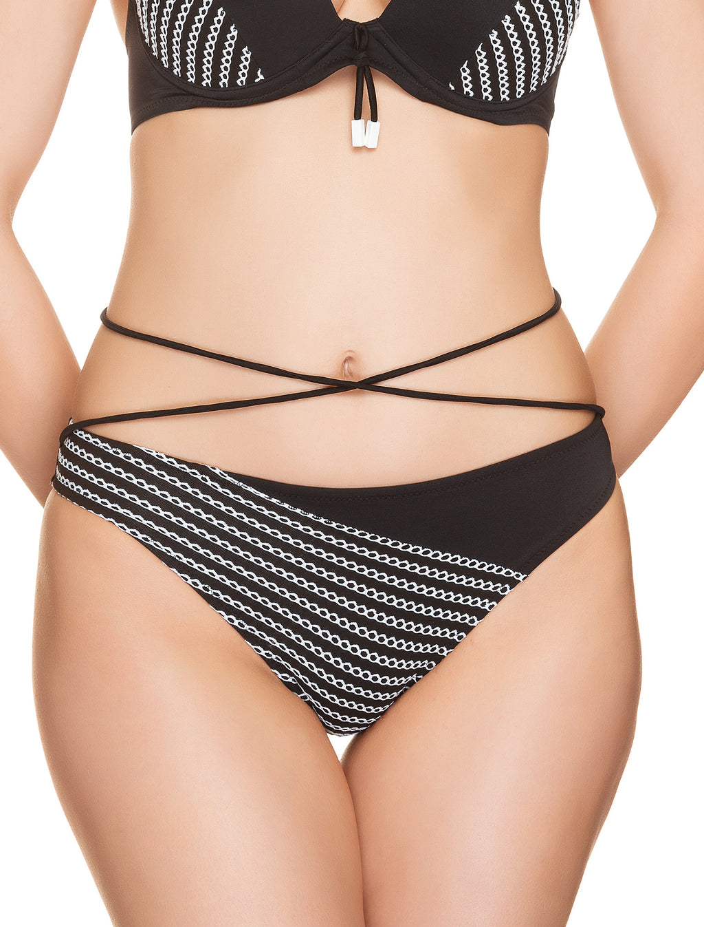 Lauma, Black Swimwear Bikini Bottom, On Model Front, 62H50