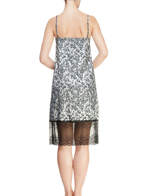 Lauma, Silver Satin Night Dress, On Model Back, 63J91