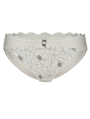 Lauma, Ivory Mid Waist Panties, On Model Front, 64G50