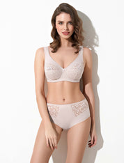 Lauma, Beige Underwired Full Cup Bra, On Model Front, 66A22