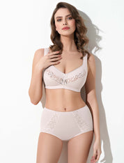 Lauma, Beige High Waist Full Briefs, On Model Front, 66A52 