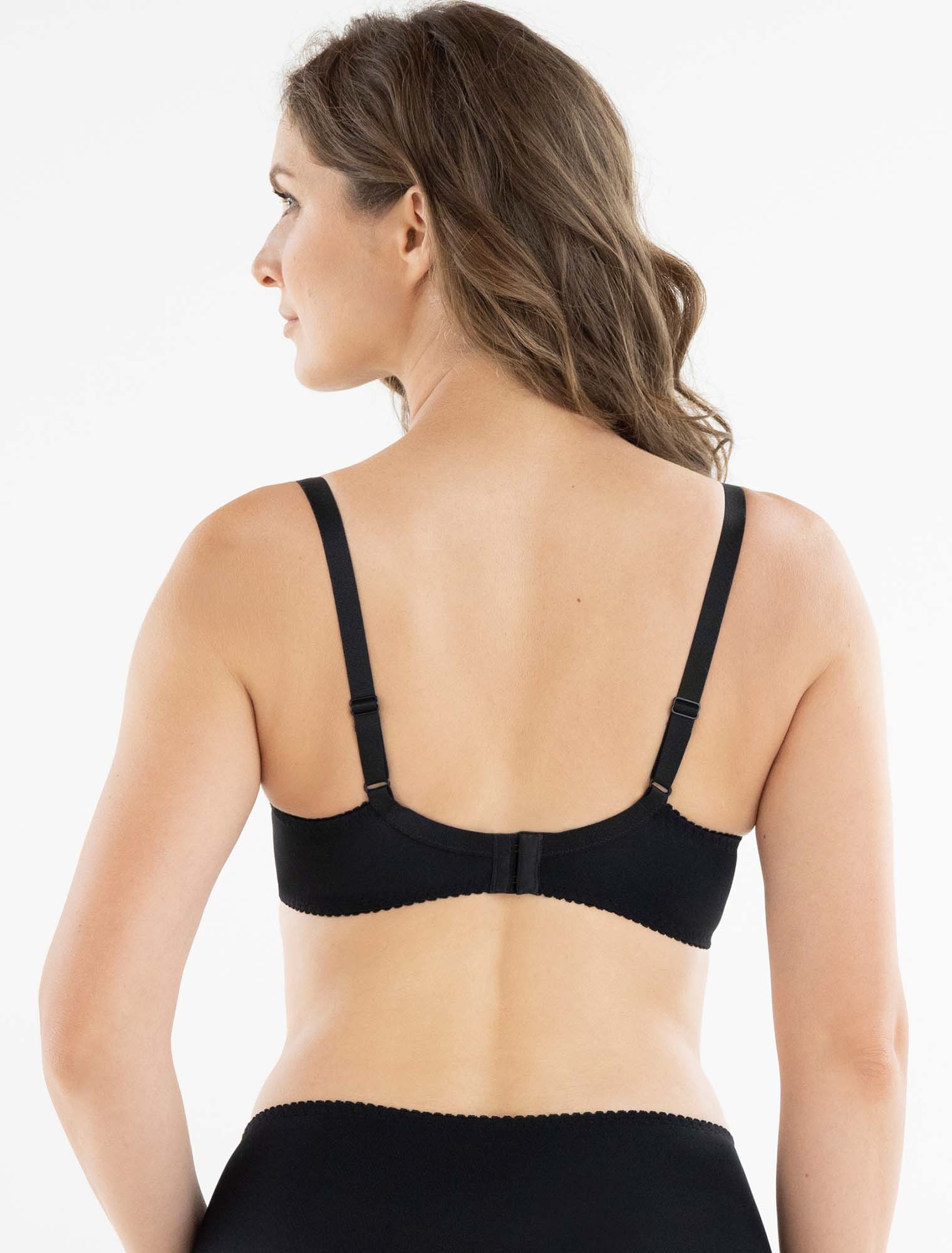 Lauma, Black Underwired Half-padded Bra, On Model Back, 66A40