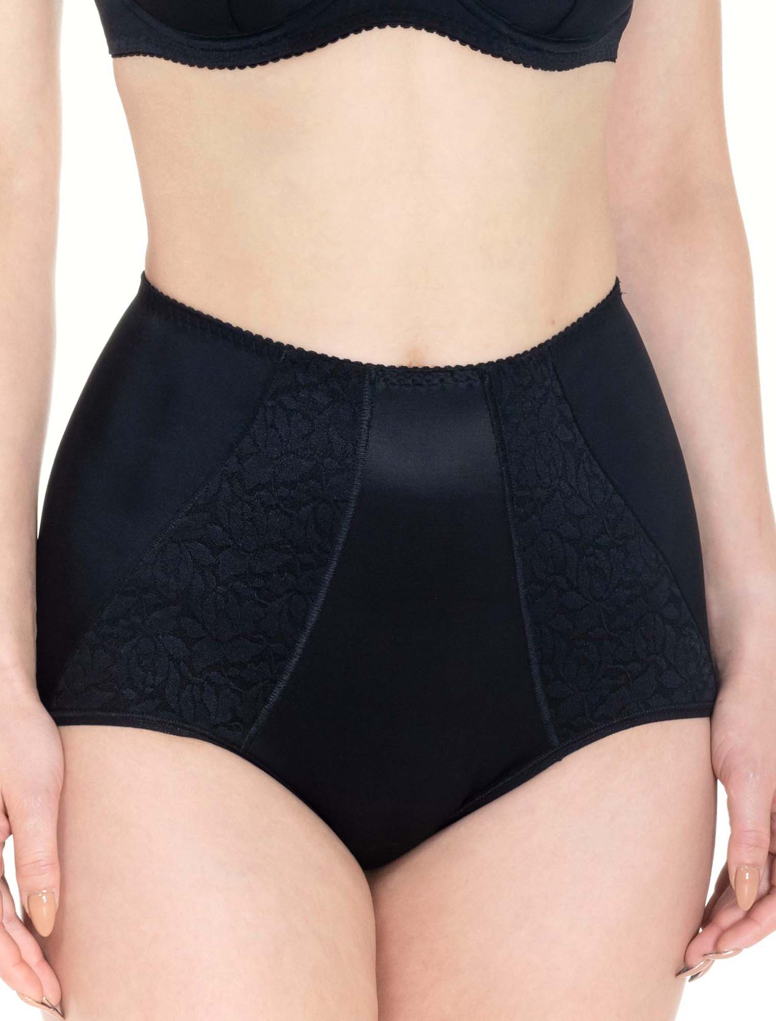 Lauma, Black High Waist Full Briefs, On Model Front, 66A52 