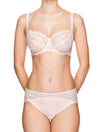 Lauma, Light Pink Mid Waist Lace Panties, On Model Front, 66H50