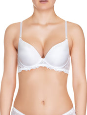 Lauma, White Moulded Push Up Bra, On Model Front, 66H37