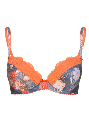 Lauma, Blue Push Up Bra, On Model Front, 69G10