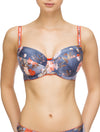 Lauma, Blue Print Half Padded Bra, On Model Front, 69G40