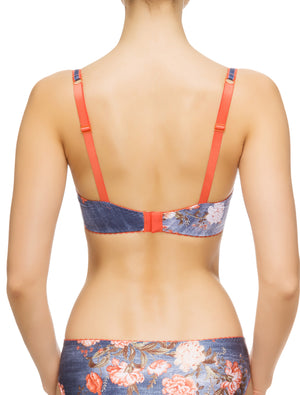 Lauma, Blue Print Half Padded Bra, On Model Back, 69G40