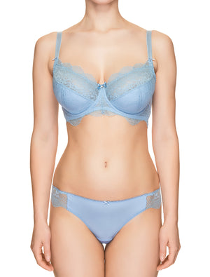 Lauma, Blue Lace String Tanga Panties, On Model Front, 69H61
