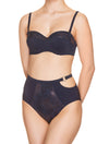 Lauma, Blue High Waist Bikini Bottom, On Model Front, 70H52