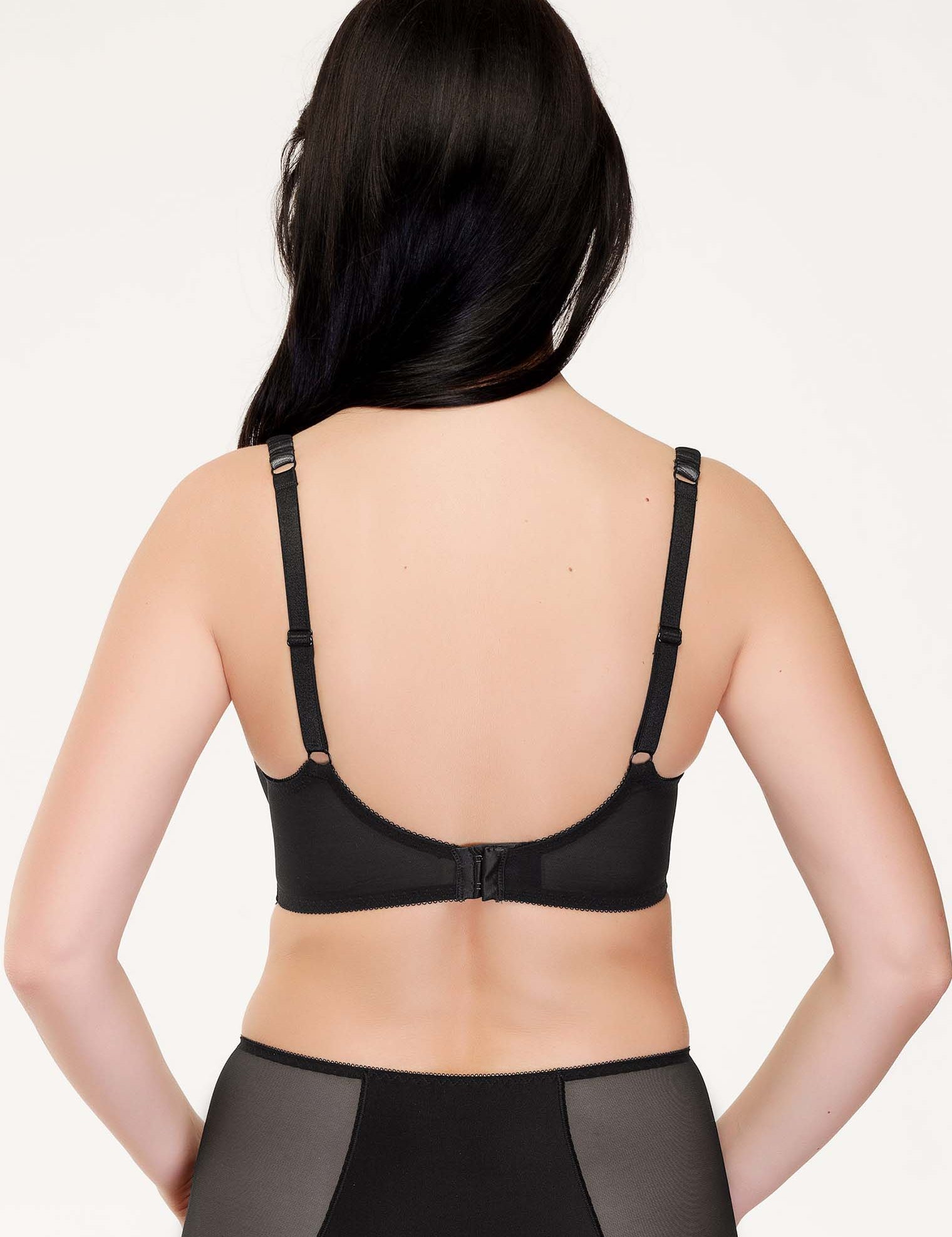 Lauma, Black Half-padded Bra, On Model Back, 70J40