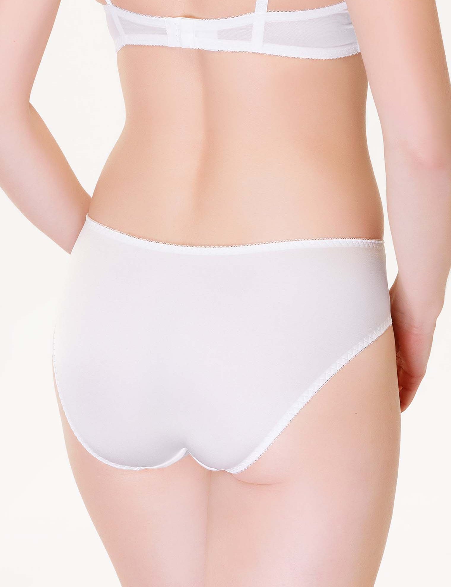 Lauma, White Mid Waist Panties, On Model Back, 70J52
