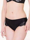 Lauma, Black Mid Waist Shorts Panties, On Model Front, 70J70