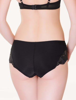 Lauma, Black Mid Waist Shorts Panties, On Model Back, 70J70